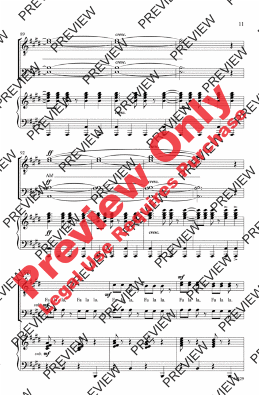 Deck the Hall Deck the Hall Men's Choir scores gallery preview page 11
