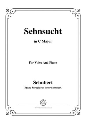 Book cover for Schubert-Sehnsucht,in C Major,Op.8,No.2,for Voice and Piano