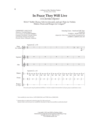 In Peace They Will Live (A Cherokee Hymn)