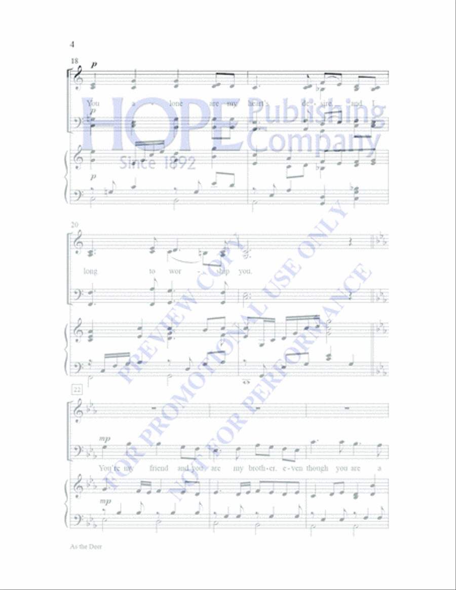 As the Deer As the Deer 4-Part scores gallery preview page 4