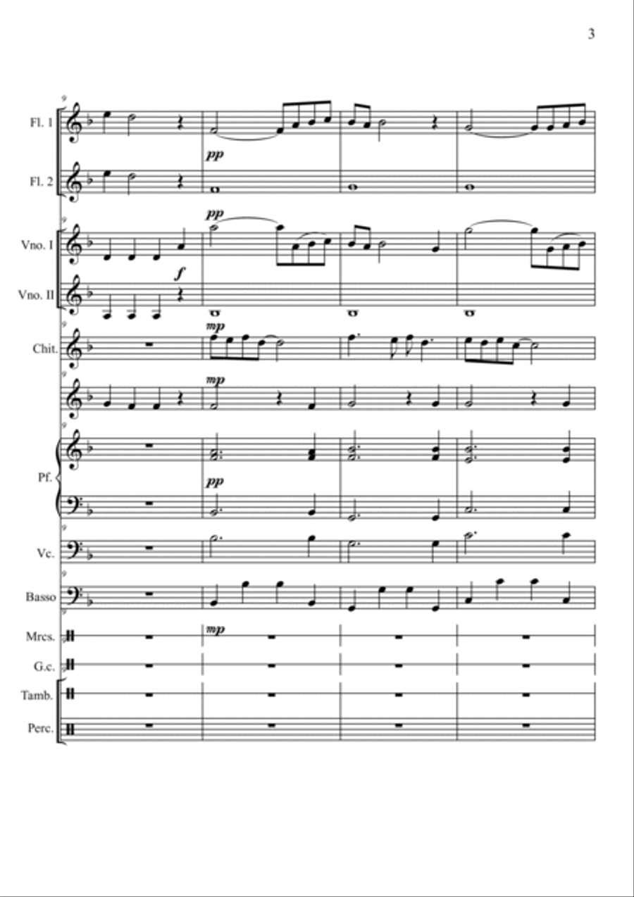 Sinfonia Per Un Addio Large Ensemble scores gallery preview page 3
