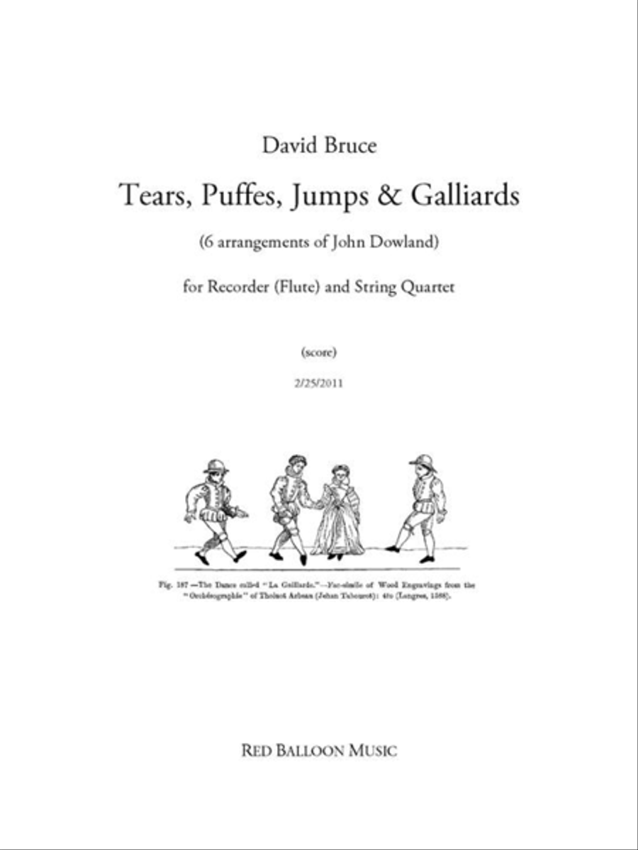 Tears, Puffes, Jumps & Galliards (score and parts) Flute scores gallery preview page 1