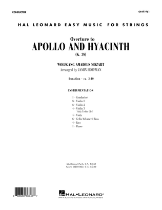 Book cover for Overture from Apollo and Hyacinth - Conductor Score (Full Score)