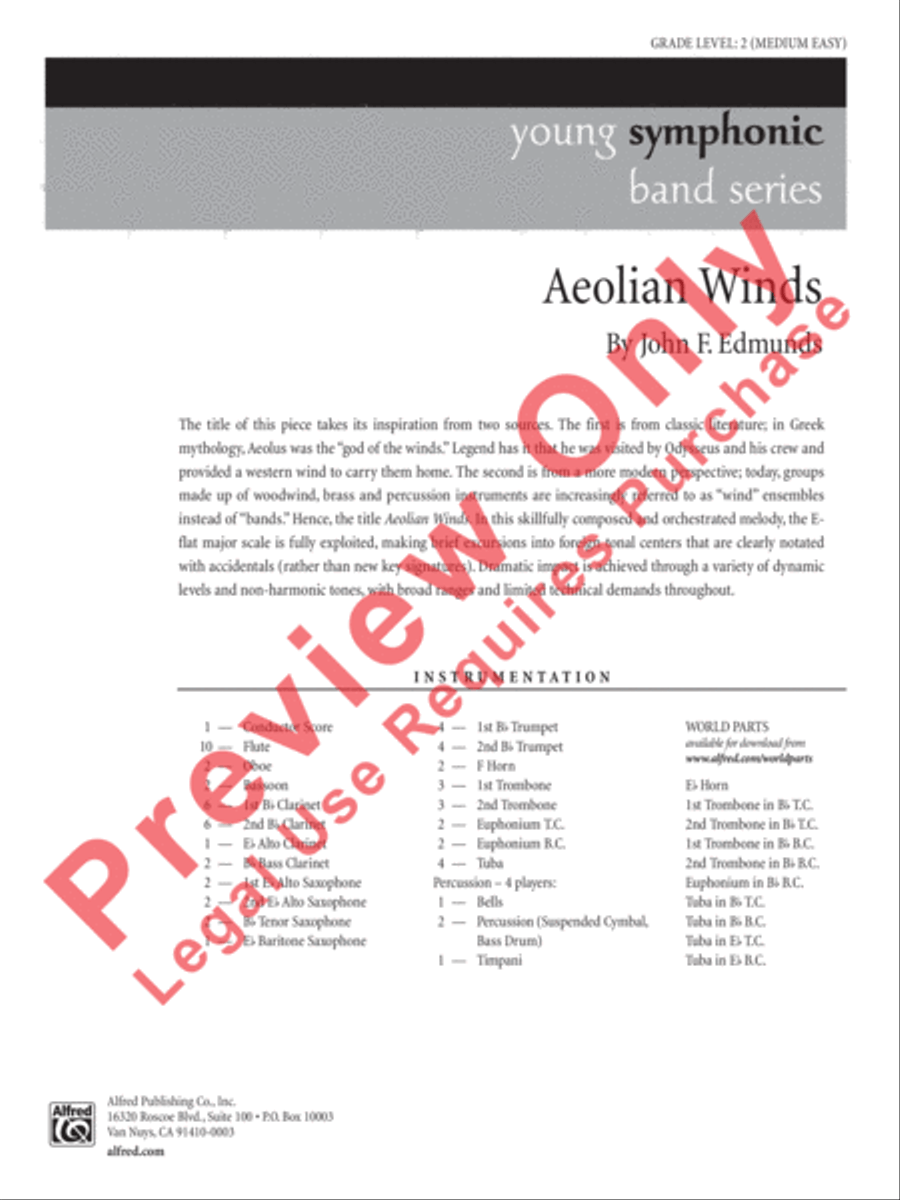 Aeolian Winds Concert Band scores gallery preview page 2