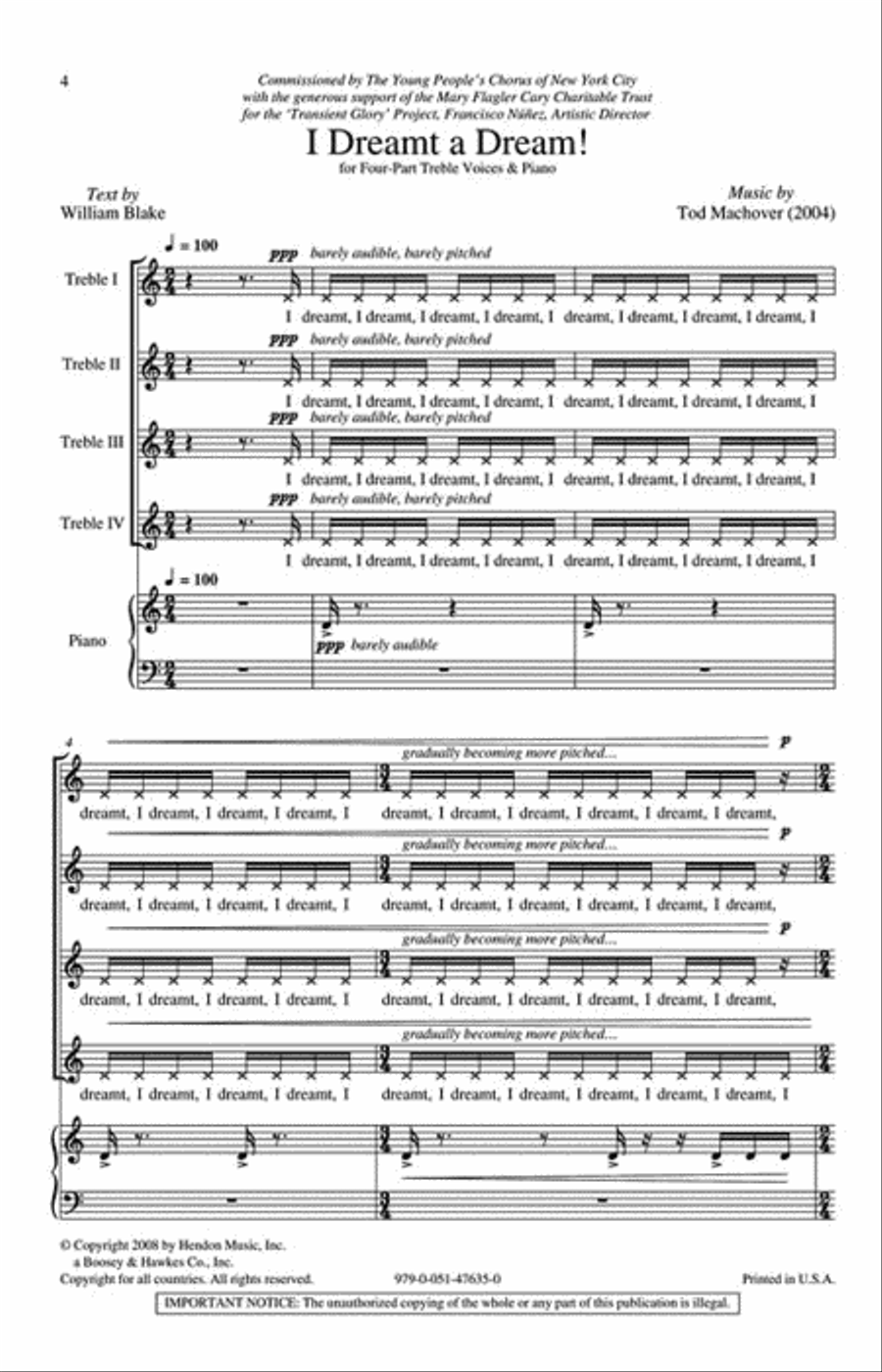I Dreamt A Dream 4-Part scores gallery preview page 2