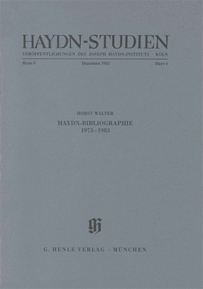 Haydn-Bibliographie 1973-1983