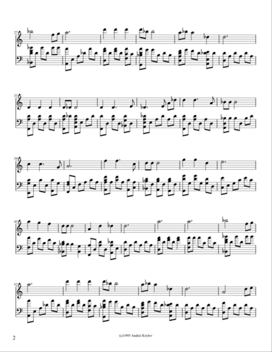 Last Goodbye or Memorial Song, music for piano by Andrei Krylov Piano Method scores gallery preview page 2
