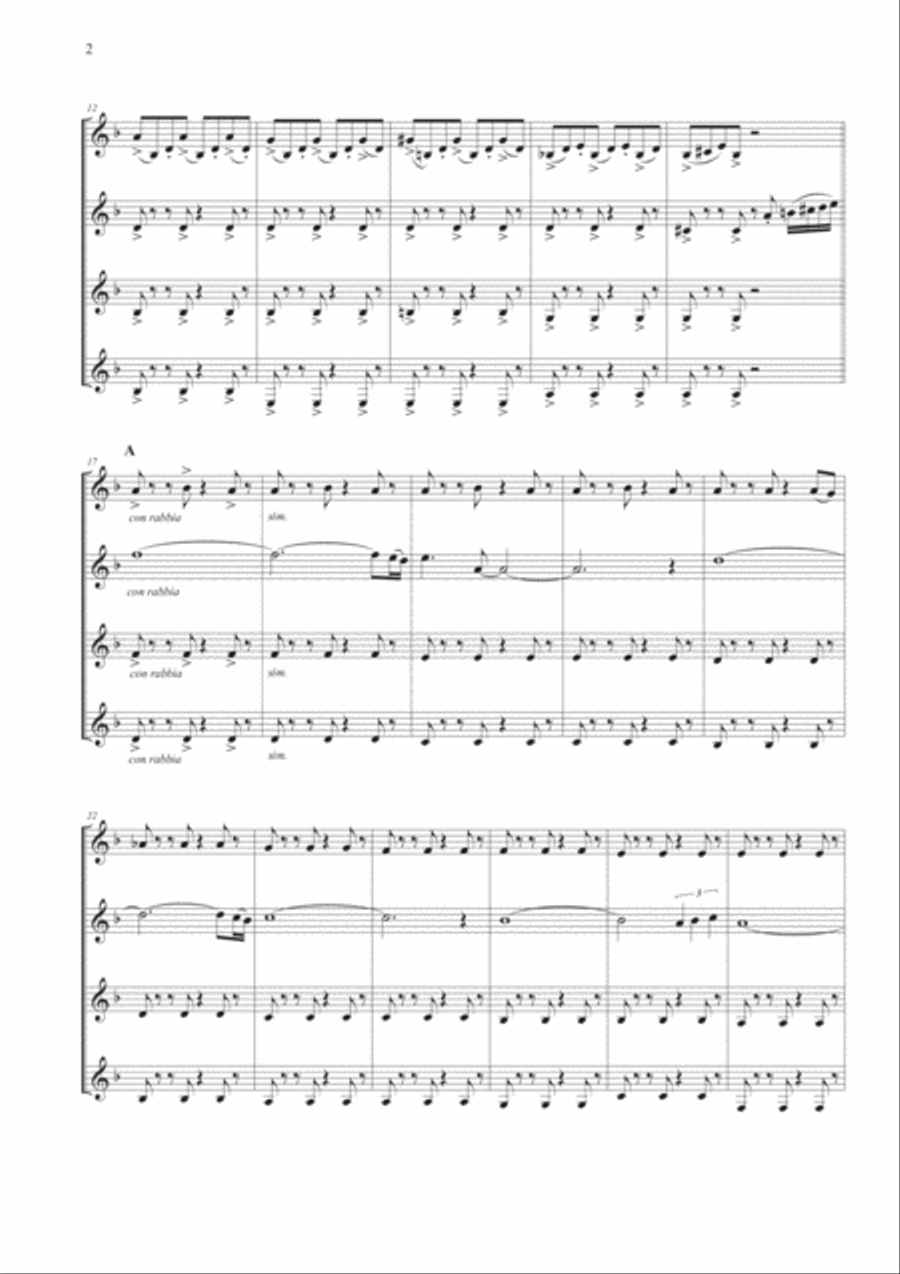 Tango Pour Claude Woodwind Quartet scores gallery preview page 2