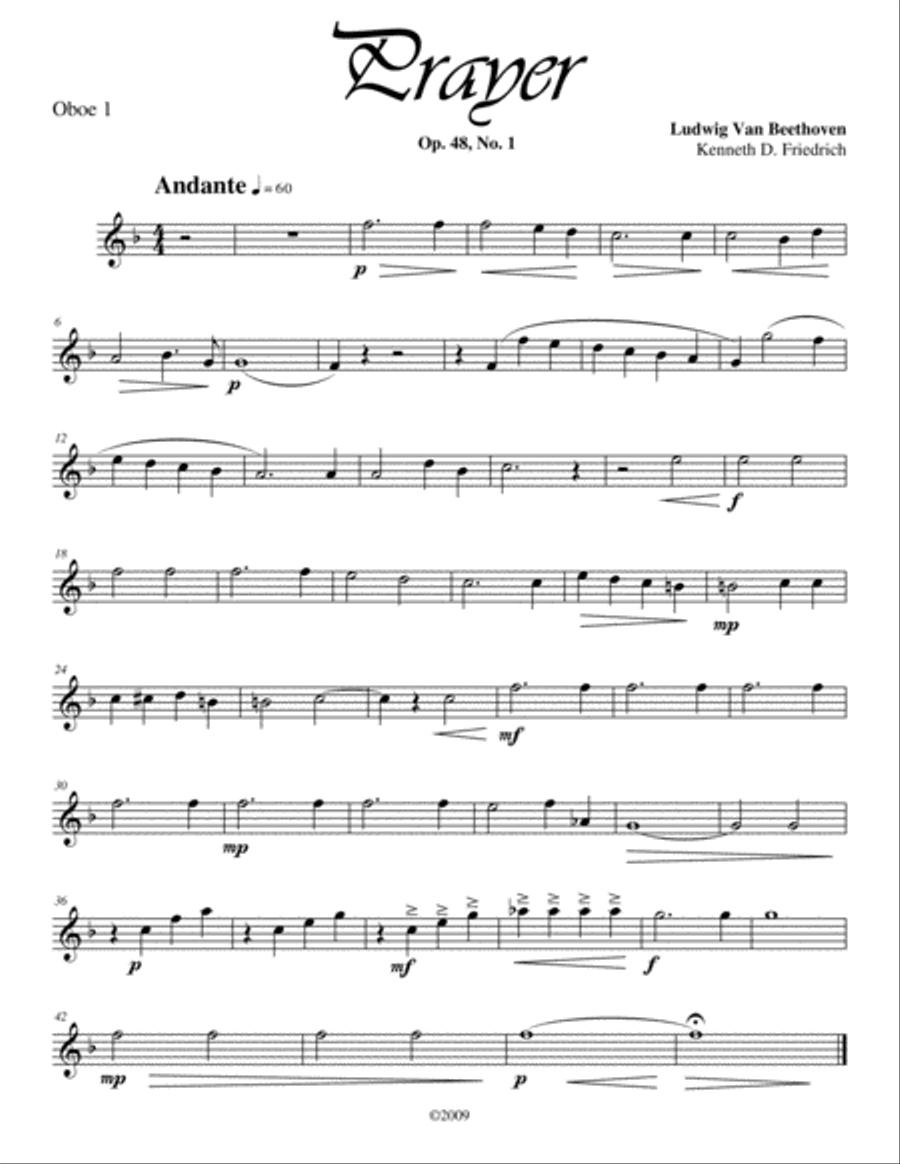Prayer, Op. 48, No. 1 Prayer, Op. 48, No. 1 Small Ensemble scores gallery preview page 5