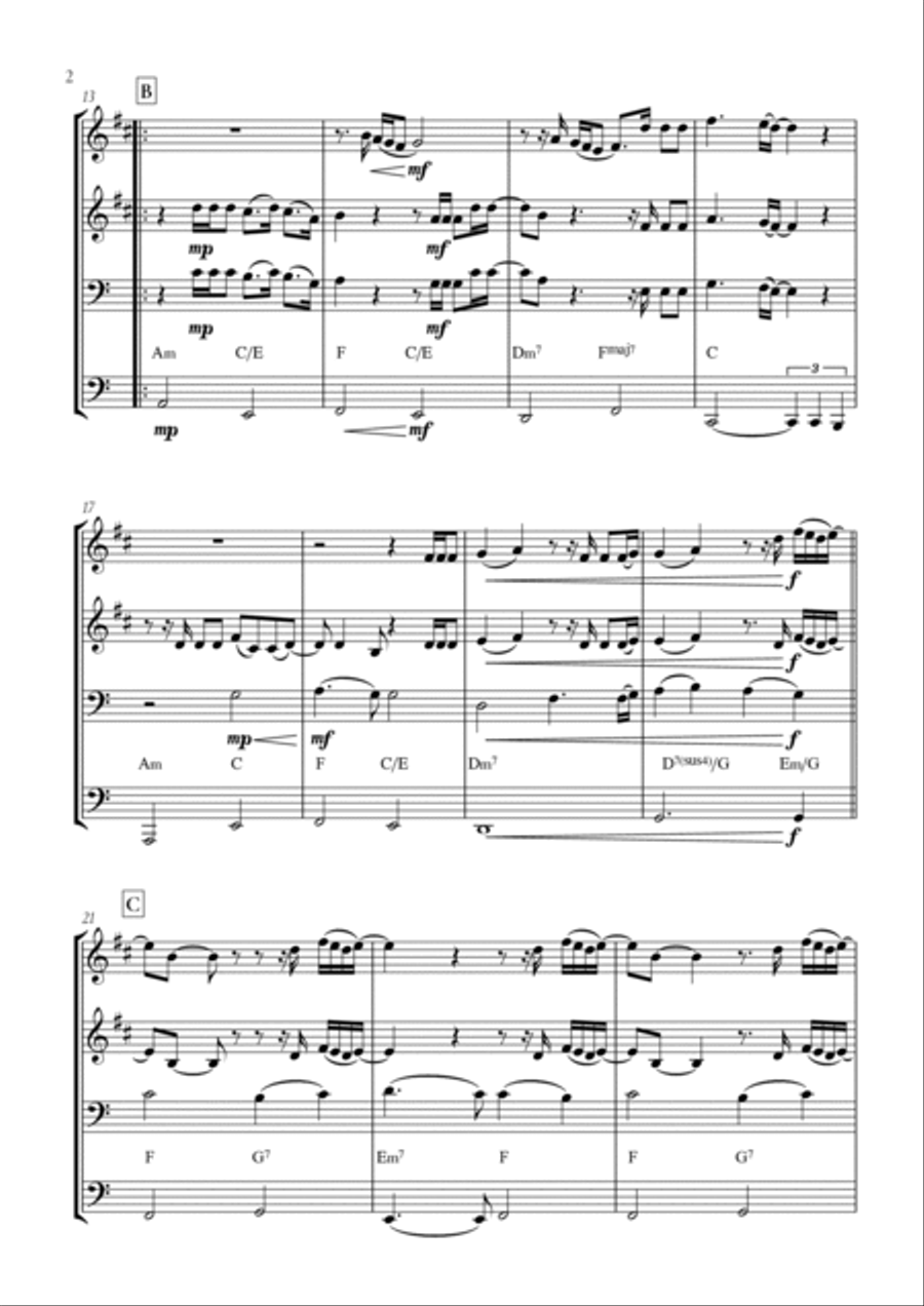 When We Were Young Brass Quartet scores gallery preview page 2