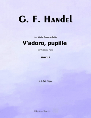 Book cover for V'adoro, pupille, by Handel, in A flat Major