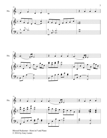 BLESSED REDEEMER(Duet – Horn in F & Piano with Score/Part) image number null