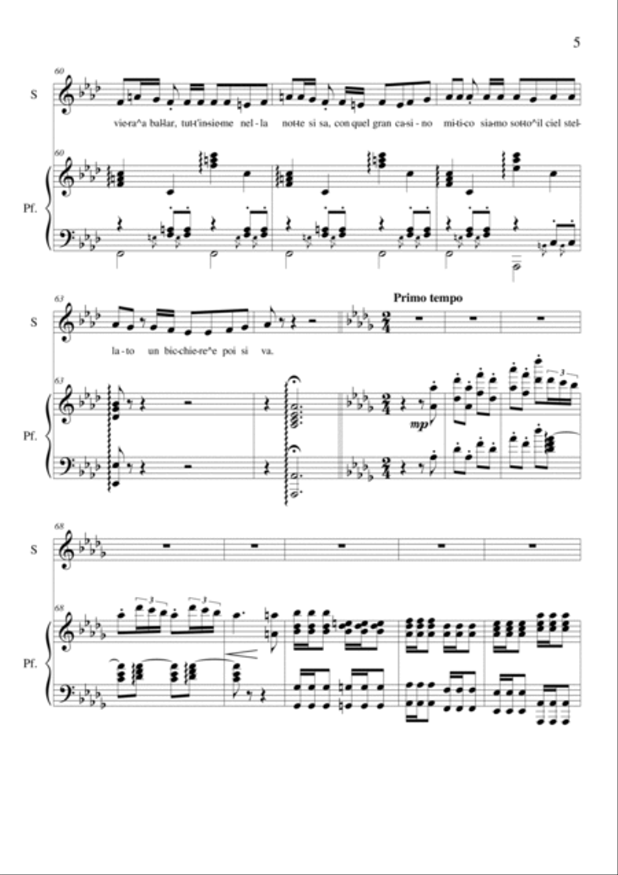 Le notti di Roma - Soprano and piano Voice Solo scores gallery preview page 5