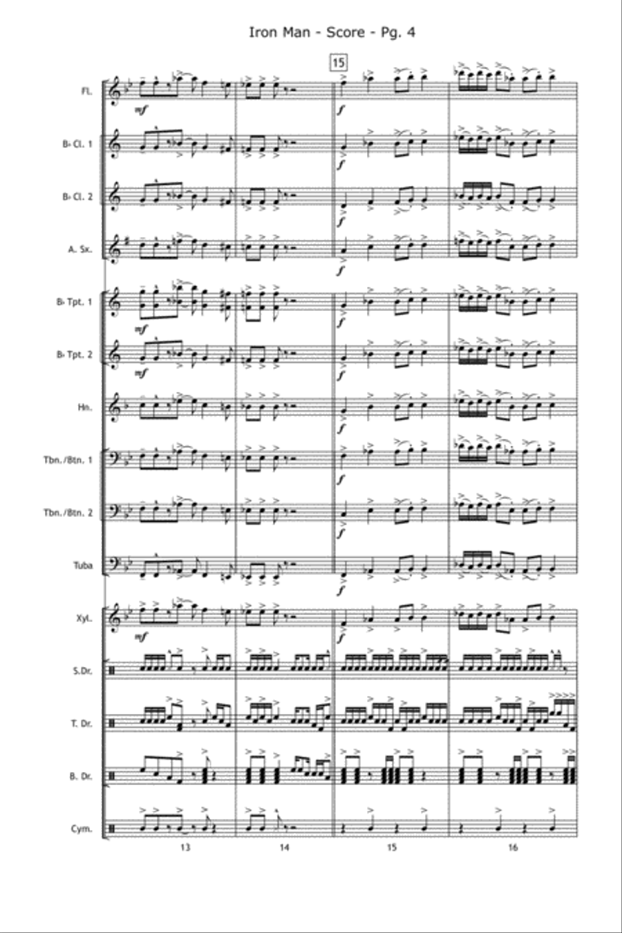 Iron Man Marching Band scores gallery preview page 5