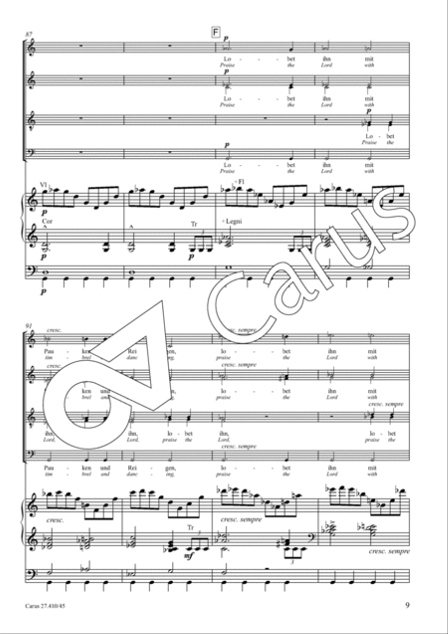 Halleluja! Praise ye the Lord in his sanctuary Divisi scores gallery preview page 12