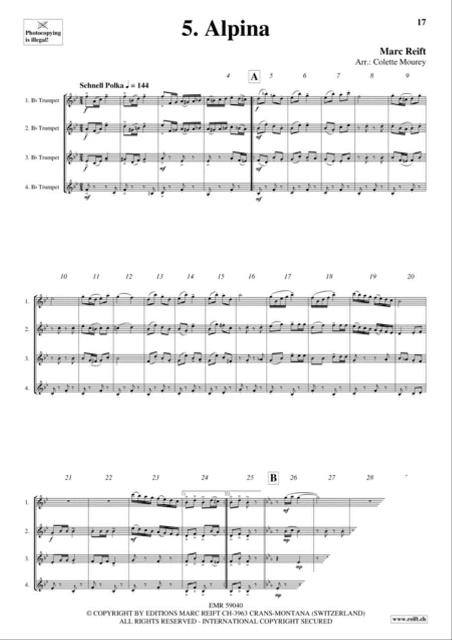 Trumpet Quartet Collection Volume 1 Trumpet scores gallery preview page 7