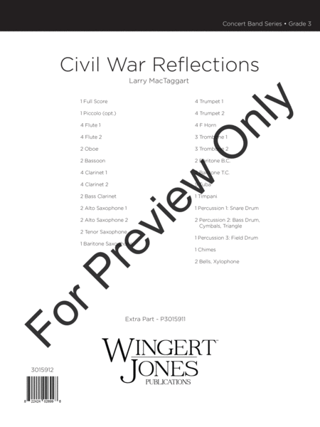 Civil War Reflections - Full Score