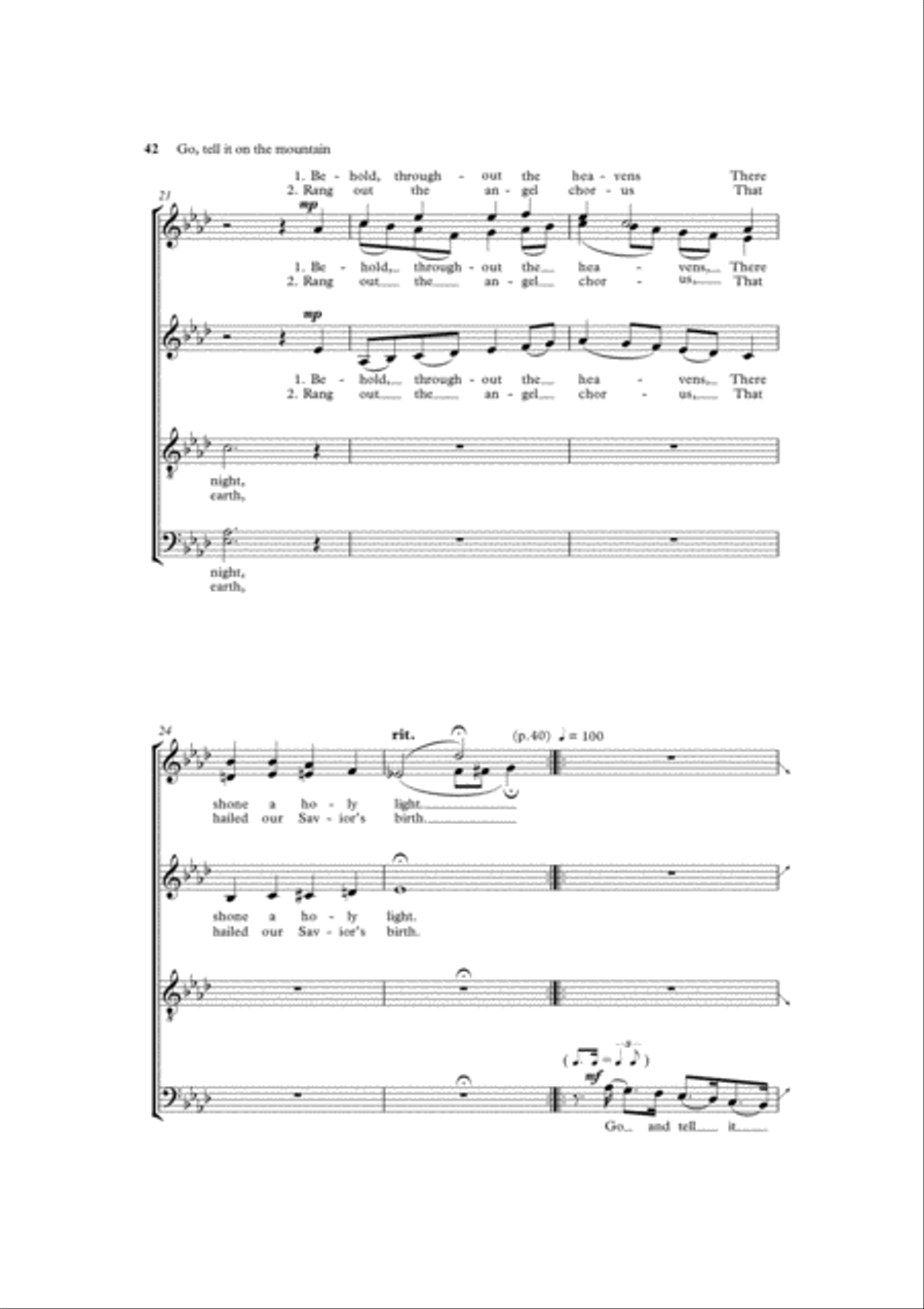 Christmas Spirituals for Choirs 4-Part scores gallery preview page 4