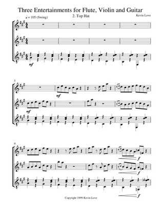 Three Entertainments (Flute, Violin and Guitar) - Top Hat - Score and Parts