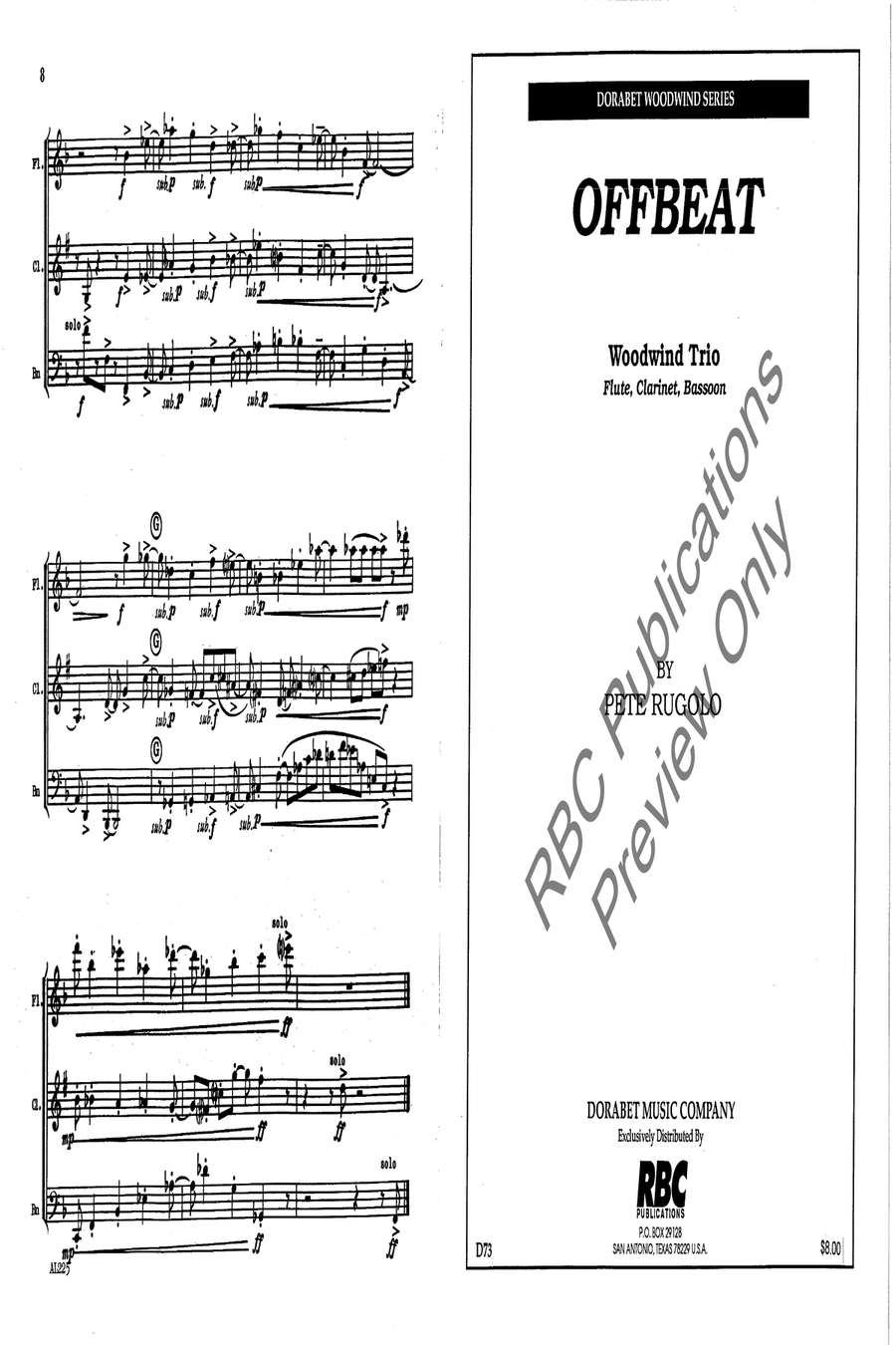 Offbeat Flute/Clarinet/Bassoon Bassoon scores gallery preview page 2
