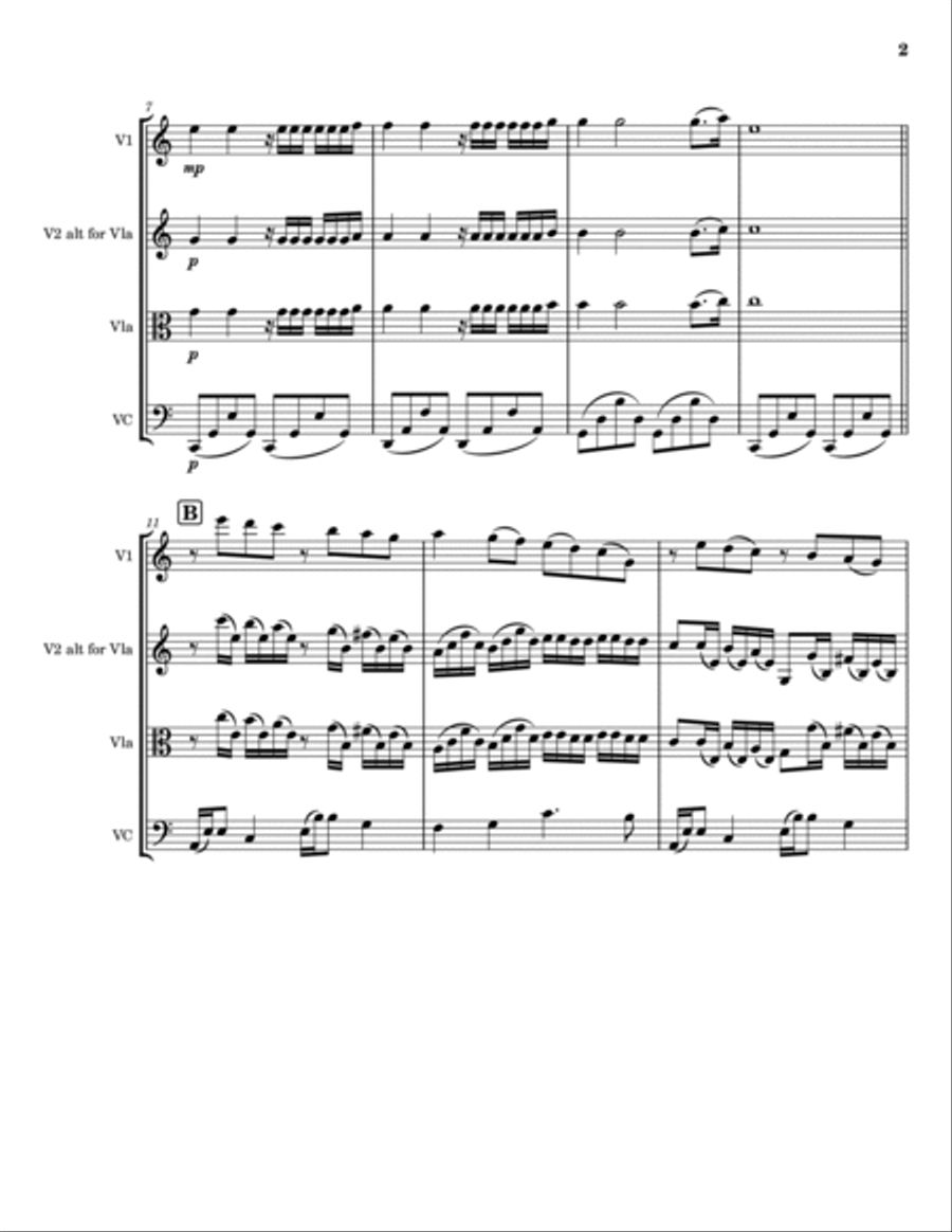 Ballade Pour Adeline String Trio scores gallery preview page 2