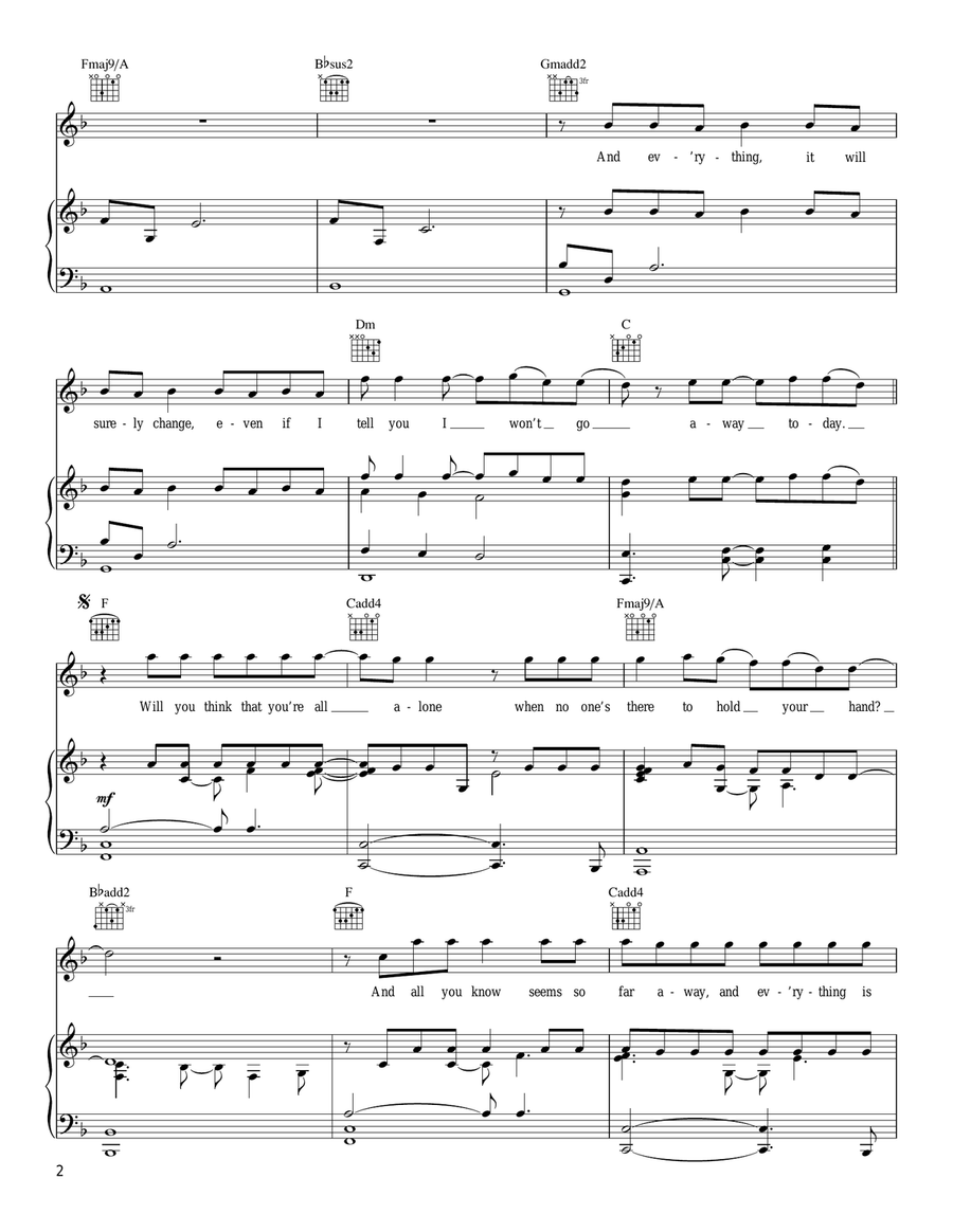 Permanent Permanent Piano, Vocal, Guitar scores gallery preview page 2
