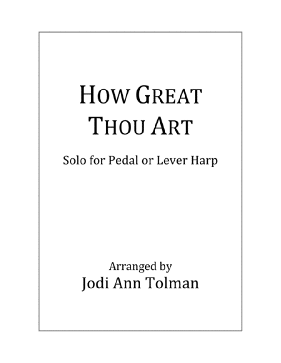 How Great Thou Art, Harp Solo Harp scores gallery preview page 1