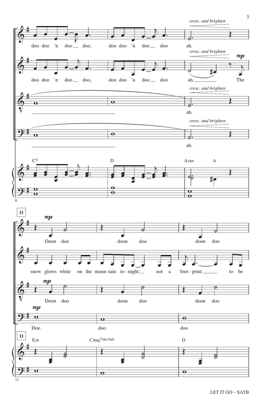 Let It Go (from Frozen) (arr. Roger Emerson) 4-Part scores gallery preview page 2