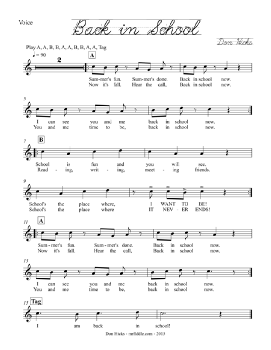 Back in School Choir scores gallery preview page 5