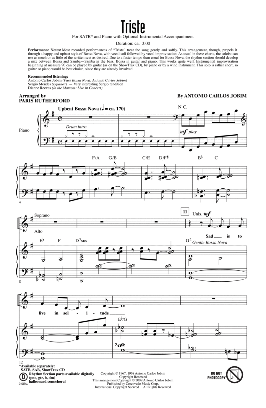 Triste 4-Part scores gallery preview page 1