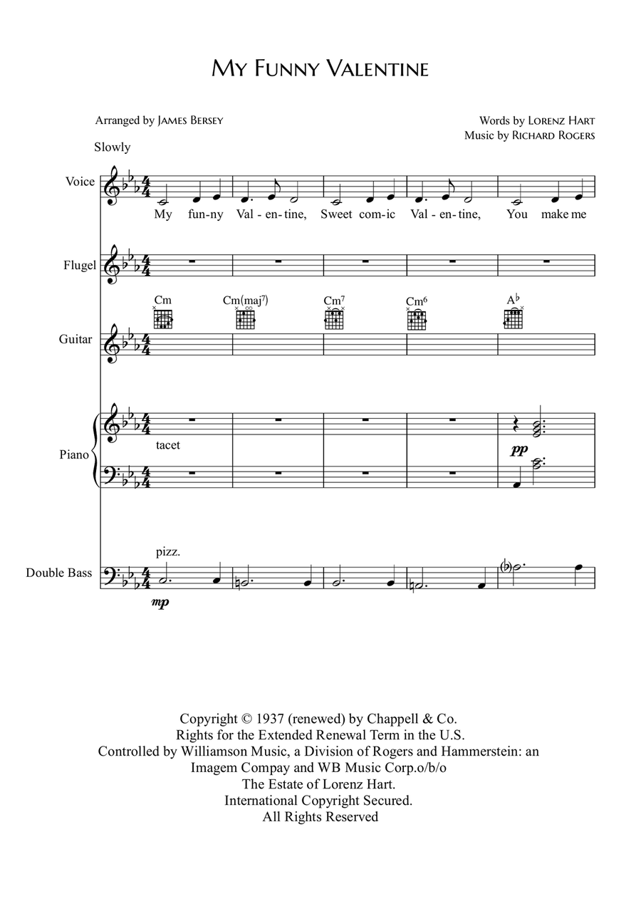 My Funny Valentine (arrangements) Small Ensemble scores gallery preview page 2