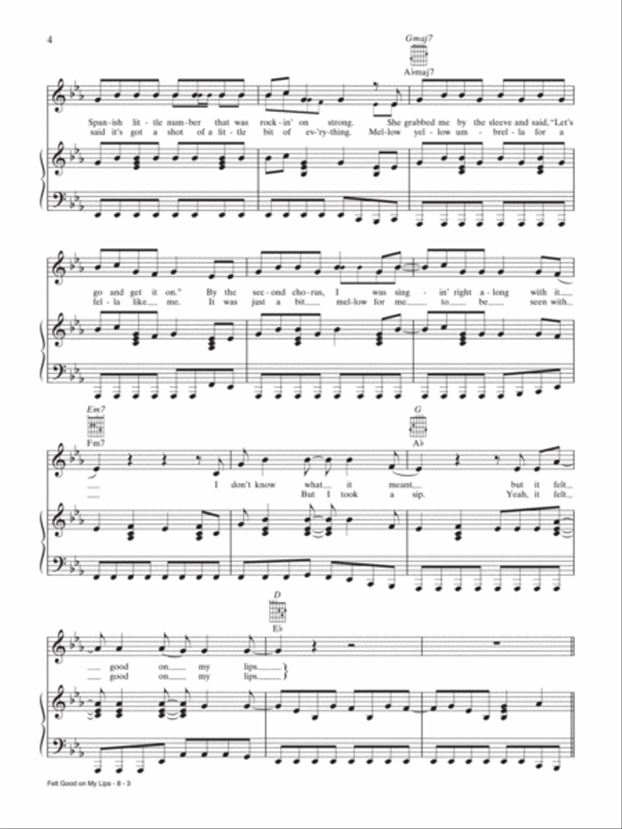 Felt Good On My Lips Felt Good On My Lips Piano, Vocal, Guitar scores gallery preview page 3