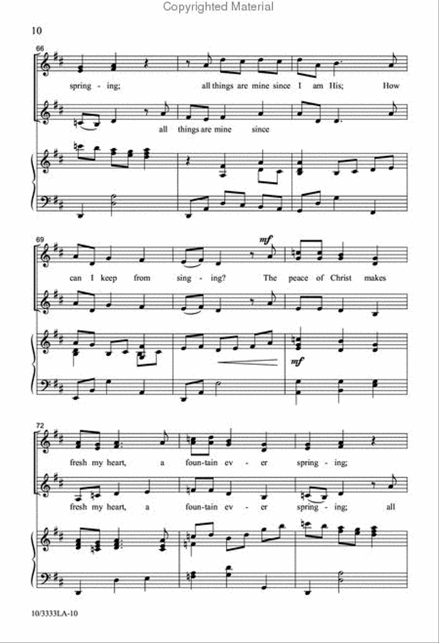 How Can I Keep From Singing? SSA scores gallery preview page 9