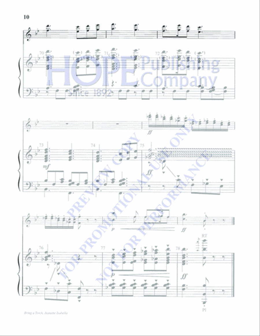 Bring a Torch, Jeanette Isabella 5-Octaves scores gallery preview page 10