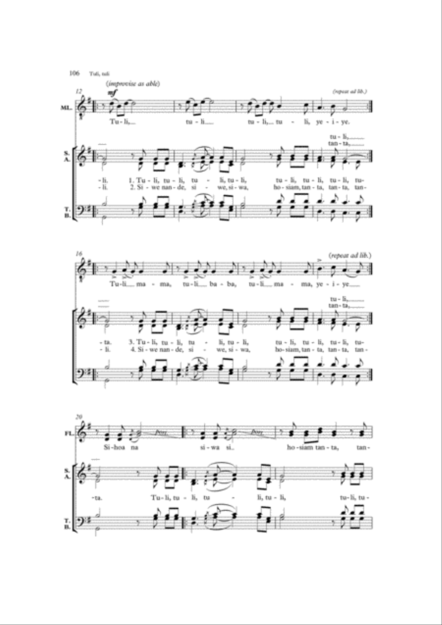 Songs of Africa 4-Part scores gallery preview page 3