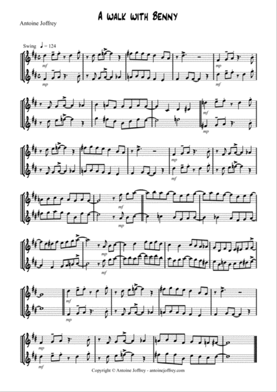 A Walk with Benny Jazz Ensemble scores gallery preview page 1