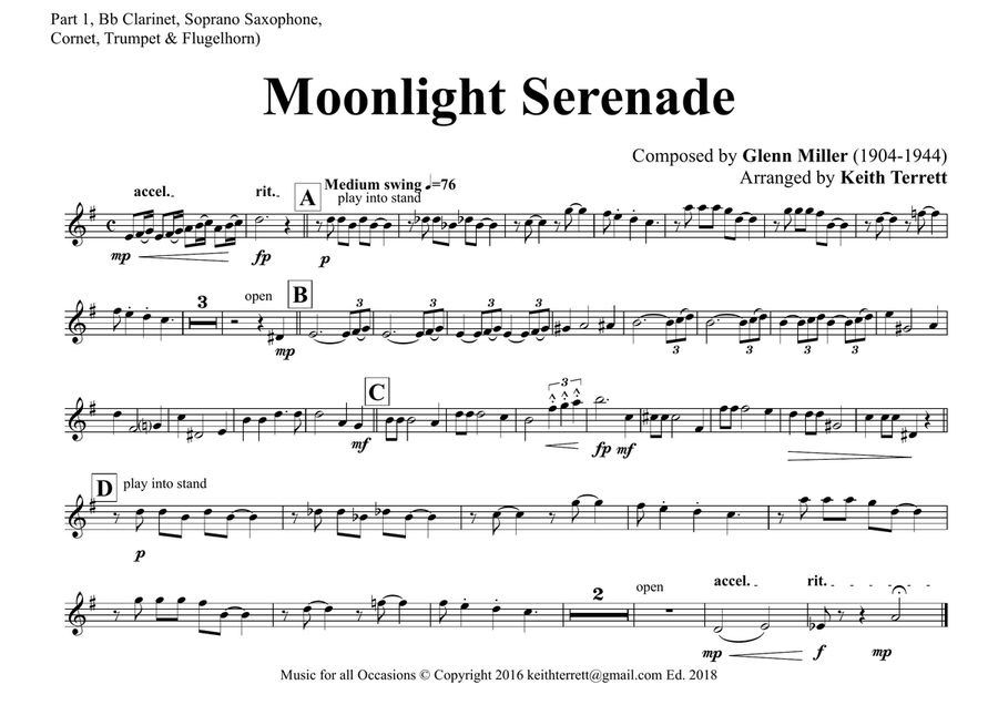 Moonlight Serenade for Brass Quintet ''Jazz for 5 Brass Series'' Small Ensemble scores gallery preview page 5