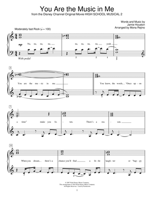 Book cover for You Are The Music In Me (from High School Musical 2) (arr. Mona Rejino)