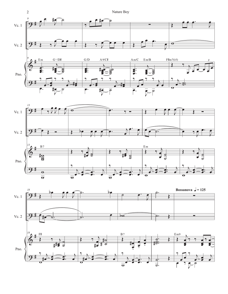 Nature Boy String Duet scores gallery preview page 2