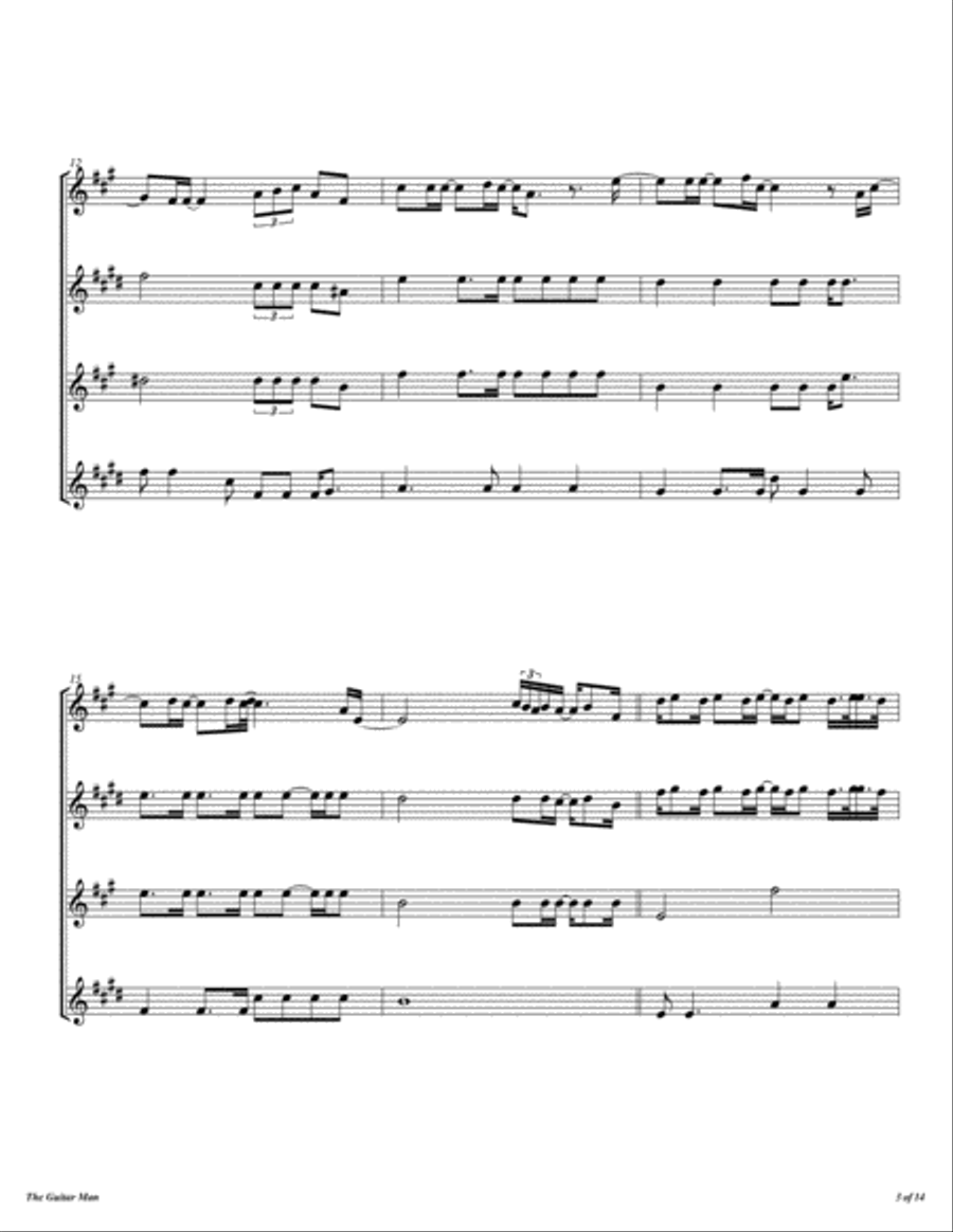 The Guitar Man The Guitar Man Woodwind Quartet scores gallery preview page 4