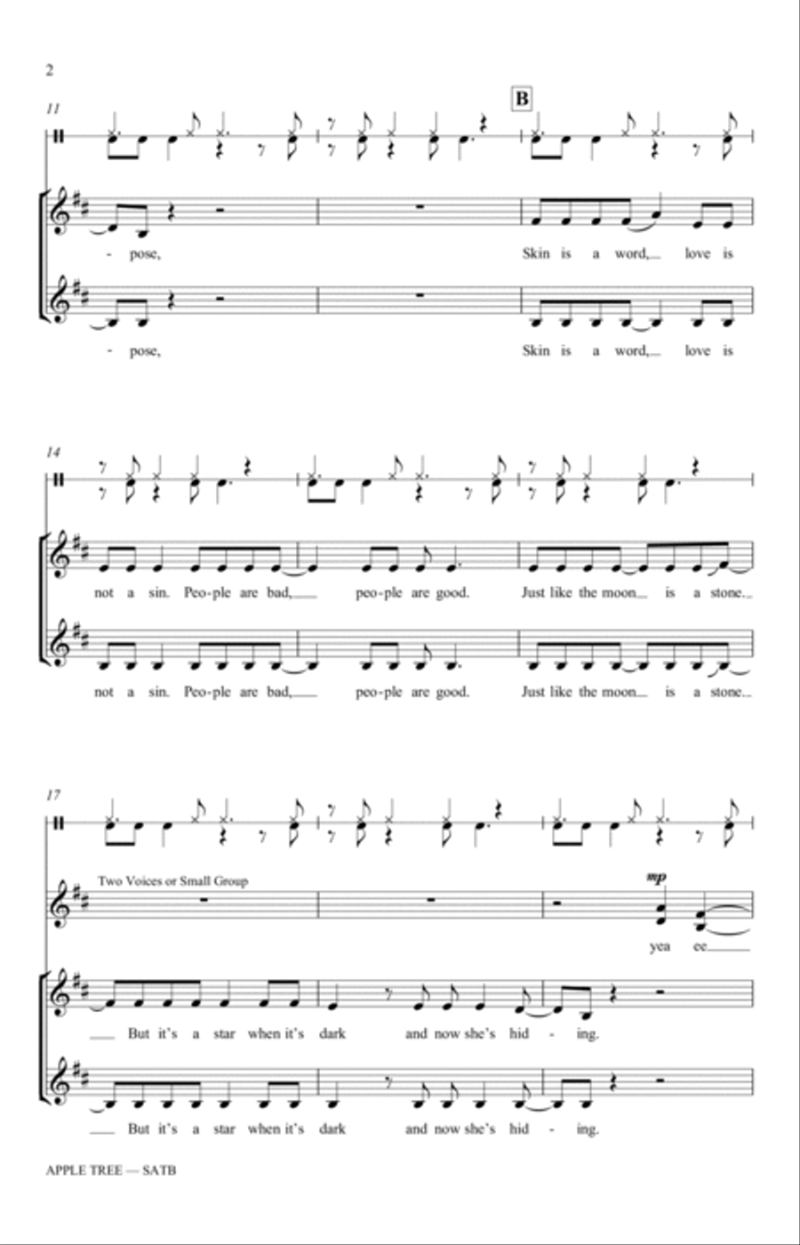 Apple Tree (arr. Katerina Gimon) 4-Part scores gallery preview page 2