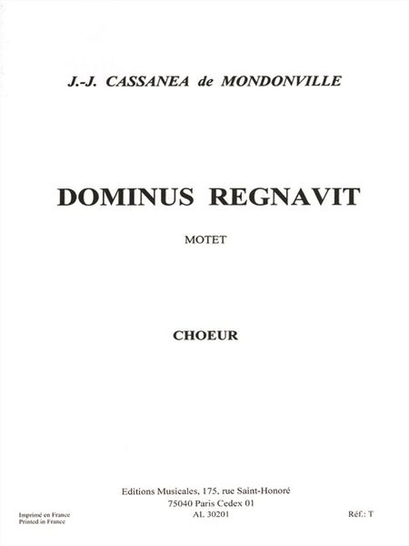 Dominus Regnavit - Choeur Mixte Sans Accompagnement