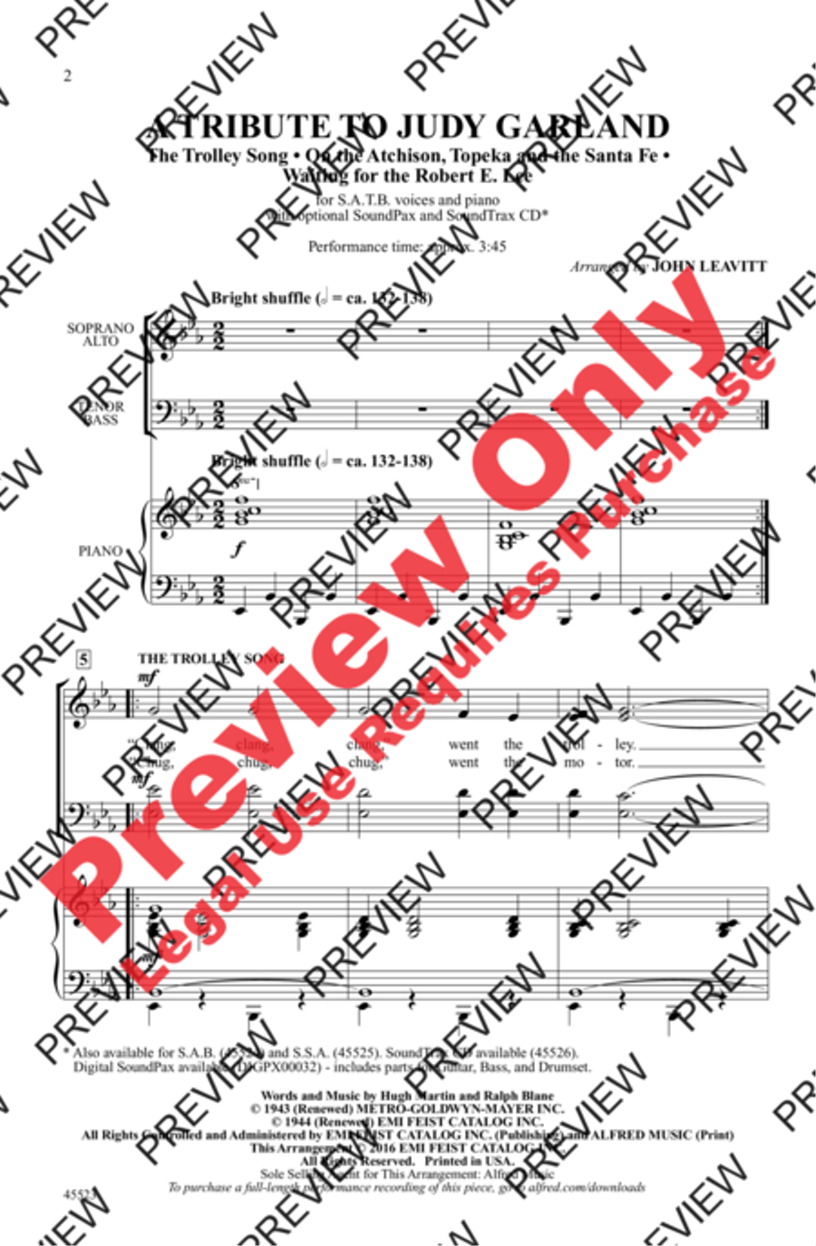 A Tribute to Judy Garland - SoundTrax CD (CD only) Choir scores gallery preview page 2
