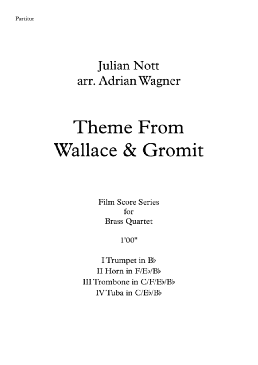 Wallace And Gromit Theme Brass Quartet scores gallery preview page 2