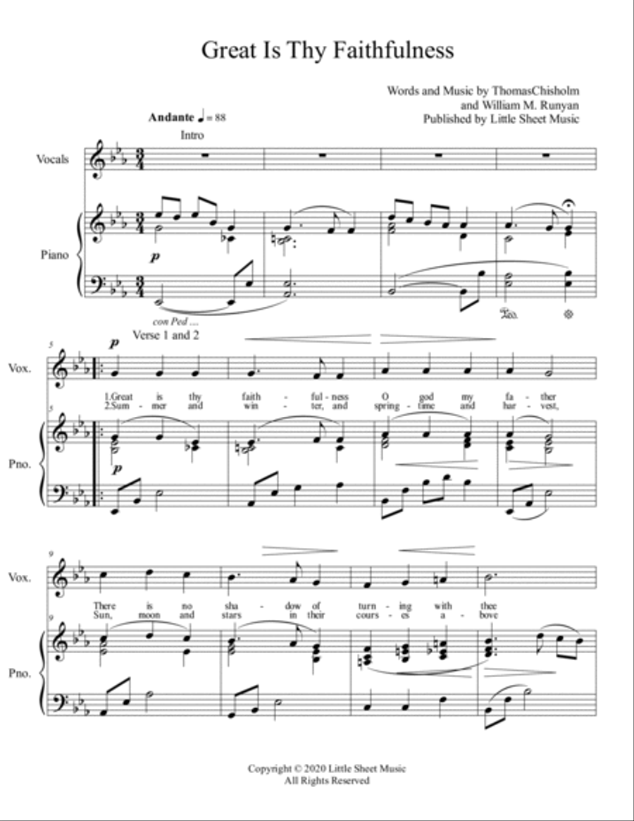Great Is Thy Faithfulness Voice scores gallery preview page 2