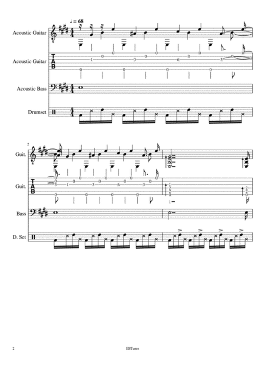 Bondi Train - Sheet Music + Guitar TAB, Bass & Drums image number null
