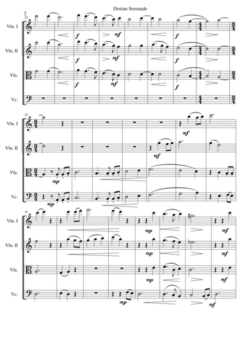 Dorian Serenade for string quartet image number null