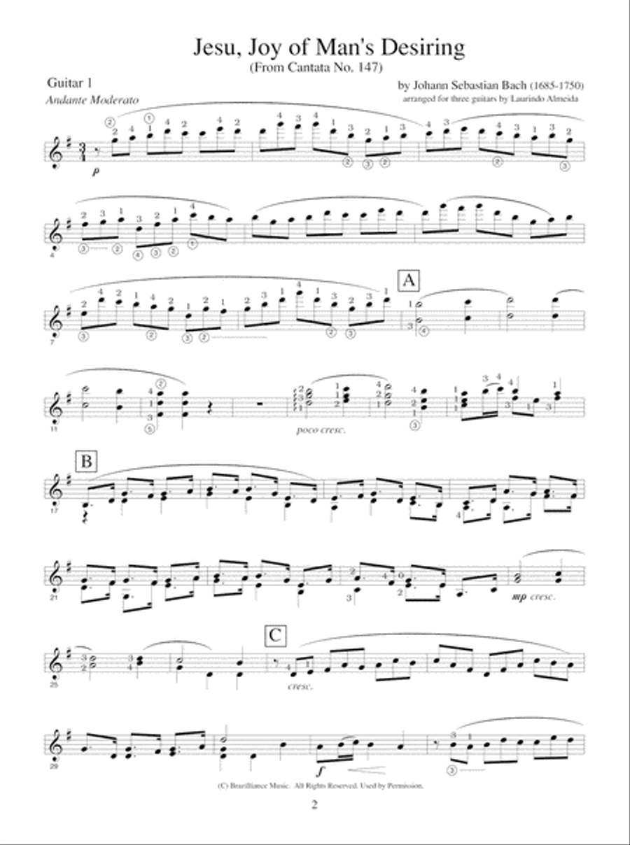 The Complete Laurindo Almeida Anthology of Guitar Trios Guitar Ensemble scores gallery preview page 3
