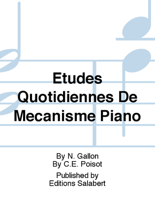 Book cover for Etudes Quotidiennes De Mecanisme Piano