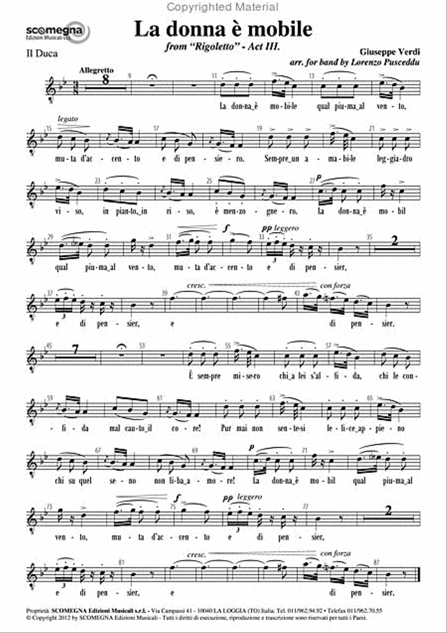 La Donna E Mobile Concert Band scores gallery preview page 3